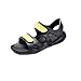 Crocs Kids' Swiftwater Mesh Wave Sandals, Black/Volt Green, 9 Toddler