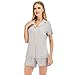 SAMGU Pigiama Donna in Modale Donna con Bottoni Elegante Estivo Maniche Corte Pantaloncini Pigiama Set 2 Pezzi Camicia da Notte per Tutto L’Anno
