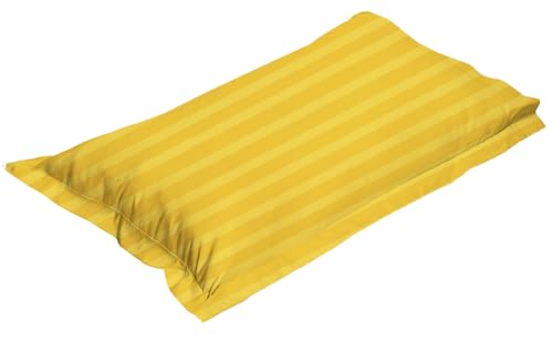Image of 220 Glace Cotton 1 Single Bedsheet with 1 Pillow Cover (90X60 Inch) Yellow