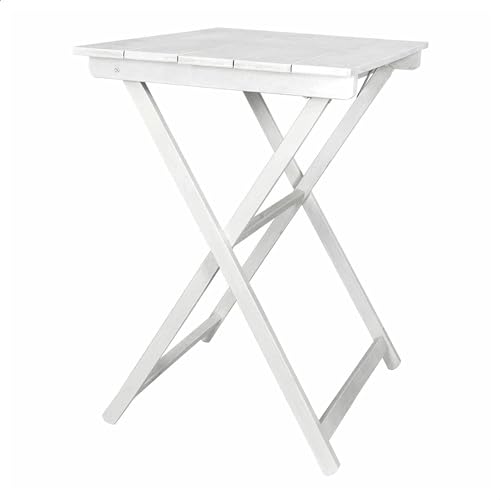 WELL HOME MOBILIARIO & DECORACIÓN Mesa Velador de Haya Plegable, Acabado en Blanco 70x50x76 cm