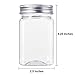 Bekith 16 Pack Clear Plastic Jars with Lids, 13oz Airtight Container for Food Storage, Refillable Square Empty Plastic Jars for Dry Food, Peanut Butter, Honey and Jam Storage