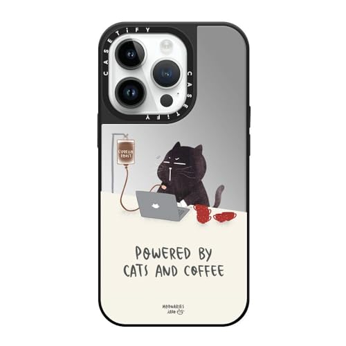 Coque miroir iPhone 14 Pro CASETiFY compatible MagSafe argent et noir