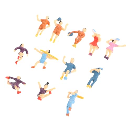 BCOATH 12個 ミニチュア建築模型用砂場キャラクター フィギュア 精巧なデザイン耐久プラスチック製 ミニ園や学校模型に