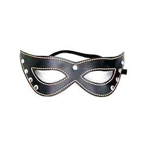 Lederen klinknagel oogmasker (Color : Black)