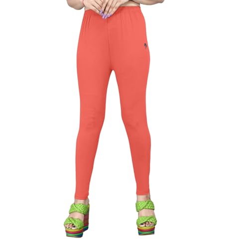 Image of Women's Solid Mid Rise Slim Fit Ankle Length Leggings - Comfortable and Stylish Yoga Pants for Workout, Running and Everyday Wear