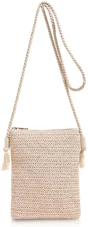 Cell Phone Purse, Straw Cell Phone Bag Crossbody Cell Phone Purse...