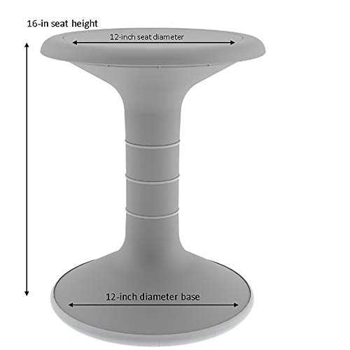 Image of Sprogs Kids Active Motion Stool - Flexible Seating for School Classroom, Office or Home - 16 inch Seat Height - Gray (SPG-NUS400-GR-SO)