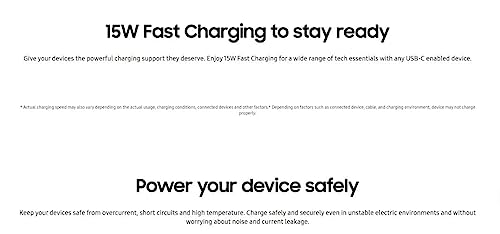 Cargador de 15W Samsung blanco con cable tipo C rápido para móviles Galaxy 4