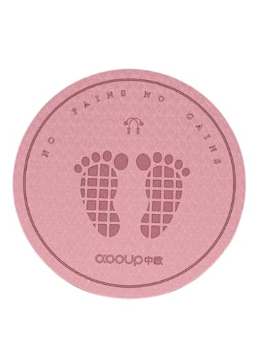 ヨガマット ストレッチマット 運動 エア縄跳び 室内 防音 なわとび 筋トレ yoga mat 滑り止め 洗いやすい 省スペース 持ち運びやすい 賃貸住宅 4色 (ピンク,1cm)