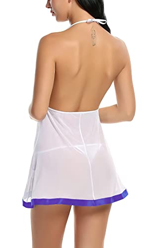 Image of Babydoll Nightwear Lingerie with Panty Short Transparent Nighty for Women Bra Panty Set for Women Baby Doll Night Dress Babydoll Lingerie for Honeymoon