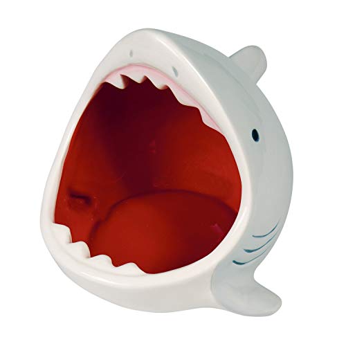 What On Earth Ceramic Shark Bowl - Gray Attacking Shark Fish Shaped Candy Dish
