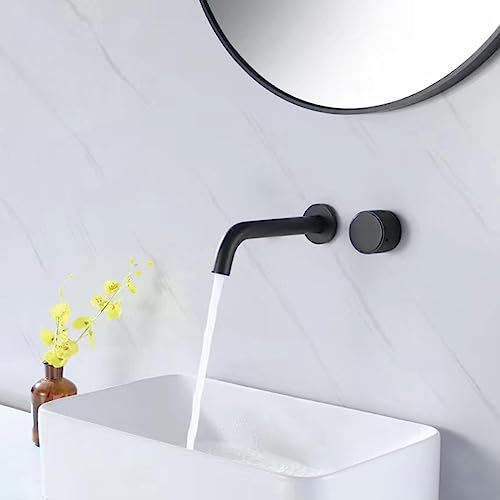 Robinet de salle de bain mural avec bec pivotant à 360° pour simplifier la routine