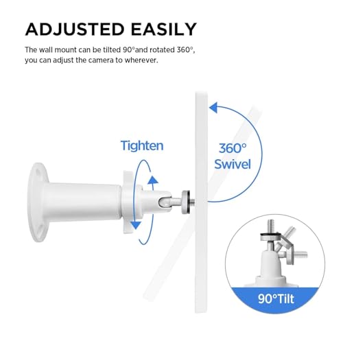 Universal Security Camera Mount, 3-Pack Outdoor Wall Mount with 360° Swivel & 90° Tilt, Easy Install Compatible with Arlo Wyze eufy Ring Blink Cameras(White)