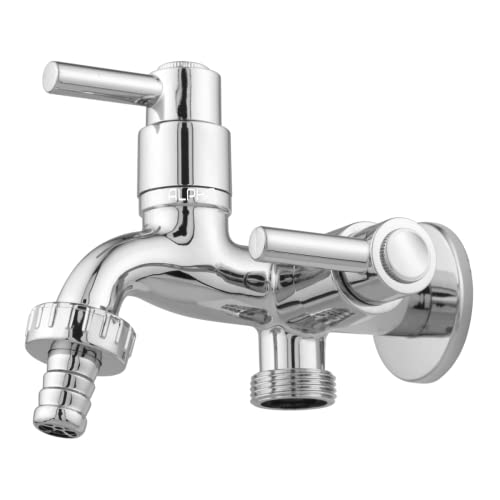 Torneira Tanque Máquina Lavar 2 Saídas ABS Cromado 1031 C72 Cor:Prateado