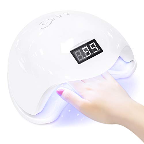 UV Nail Lamp,48W LED Nail Dryer,with Sensor,4 Timer Setting for Gel Fingernails Toenails,LED Display,Professional Nail Polish Curing Light Suitable for Novices,Home and Salon,Detachable Magnetic Tray