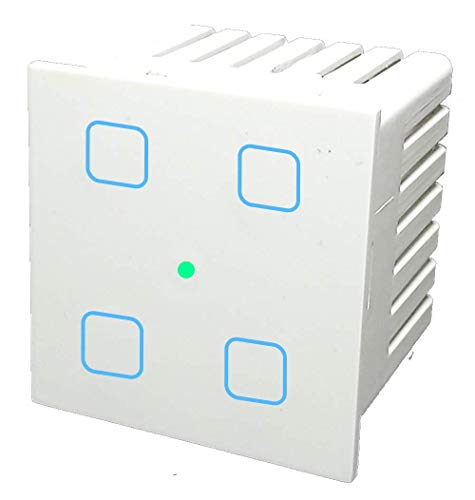 Smarteefi Touch 4 Port WiFi Smart Switch, Execute Schedule Even if no Internet, Compatible with Alexa/Google Home (White)