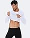LWISMIL Men's Compression Shirt Long Sleeve Crewneck Workout Tight Shirts Men Sports Running Athletic Sun Protection Base Layer