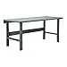 Stackbin ES4830-3505 Series 3505 Steel Adjustable Height Workbench, 13g Steel Top, Blue Baked Enamel, 48" Length, 30" Width, 35" Height