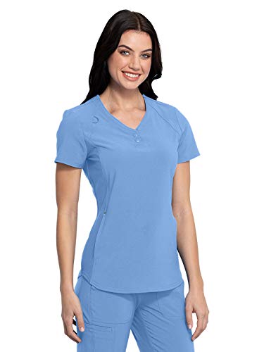 Cherokee iFlex CKK815 Women's V-Neck Top, Ciel Blue, 3X-Large