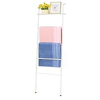 Towel Ladder, Bathroom Towel Rack, Blanket Ladder with Top Board, Free Standing Towel Holder Industrial Style,Towel Rail,Strong Storage Function, Metal Frame, Stable,