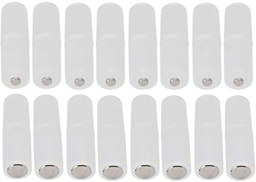 HOMEFUNTIME AAA to AA Battery Adapter Battery Converter Cases Holder Shell for AAA Battery with Metal Contacts on Bottom(Clear Color,Pack of 16)