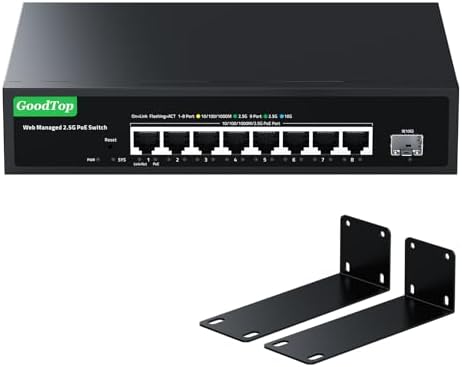 8 Port 2.5Gb PoE Switch, 8 PoE+ Ports @135W with 10Gb SFP+, Manag...