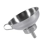 Veemoon Edelstahl Trichter mit Griff und Sieb Küchentrichter zum Umfüllen Von Öl und Flüssigkeiten Leicht zu Reinigen Praktisch für Küche und Haushalt