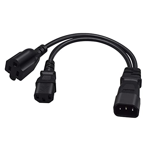 JORINDO 2 Pack 1FT/0.32M IEC320 C14 to C13+NEMA5-15R Y Splitter Power Cord by JORINDO - Used condition - Image 6