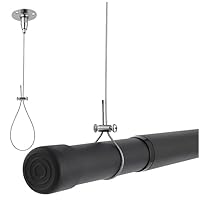 2 Pack Kleiderstange Deckenmontage, Verstellbare Deckenaufhängung aus Metall für L-förmige Duschvorhangstangen, Gardinenstangen oder Kleiderstangen