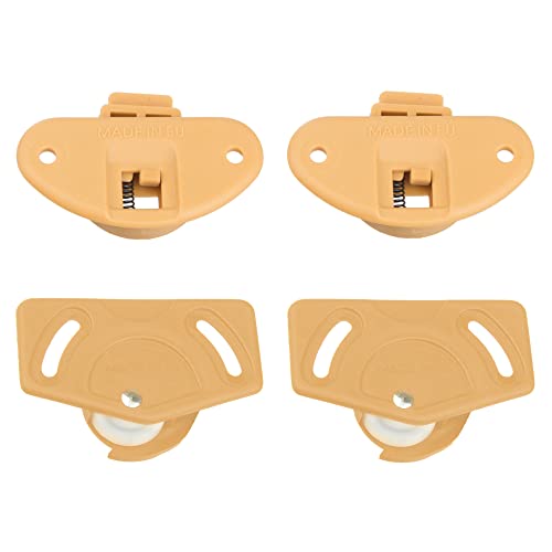 cyclingcolors 2x Ruedas puertas correderas armarios Guía de carro corredizas plástico, Beige