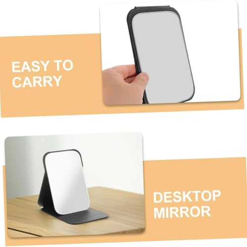 Image of Travel Mini Makeup Mirror (11x7 cm),Portable Folding Mirrorwith Stand,Light Weight and Slim Design for Purse,Travel,Use Anywhere,Easy Portability,Fits in Purse,Bag,Pocket (Black, Pack of 1)