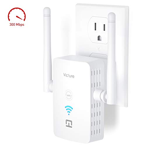 Victure WiFi Range Extender Repeater 2.4GHz 300Mbs,WPS&One-Click Setting,Fast Ethernet Port,AP Mode to Provide