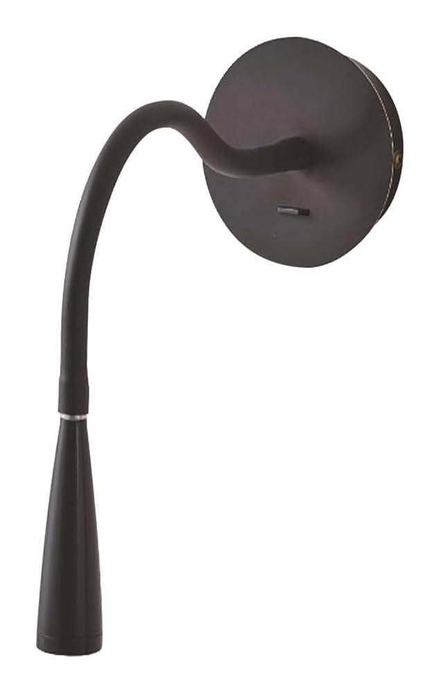 Genérico Lámpara de Pared Moderno Lámpara de Lectura LED de 3000 K con Cuello de Cisne Flexible de Cobre Sencilla para Pared para Cama Luz Blanca Cálida (Oscura)