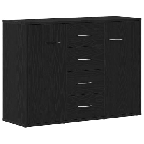 vidaXL Sideboard Schwarz Eichen-Optik 88x30x64 cm Holzwerkstoff