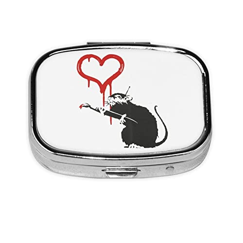 Pillu盒 Banksy 老鼠 ?罐 ?罐 ???充盒 不??制 小物件零食盒 首?盒 桶 防止?用 戒指 ?? ?子 螺? 收?盒 ?? 密封 耐湿 旅行方便 小巧 出差
