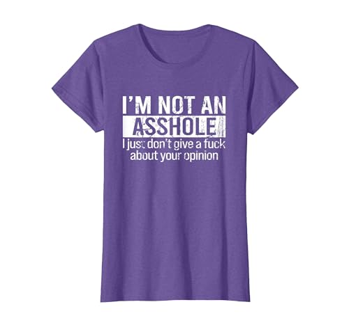 I'm Not an Asshole I Just Don't Give A Fuck About Your T-Shirt, Women, Purple Heather, 3X-Large