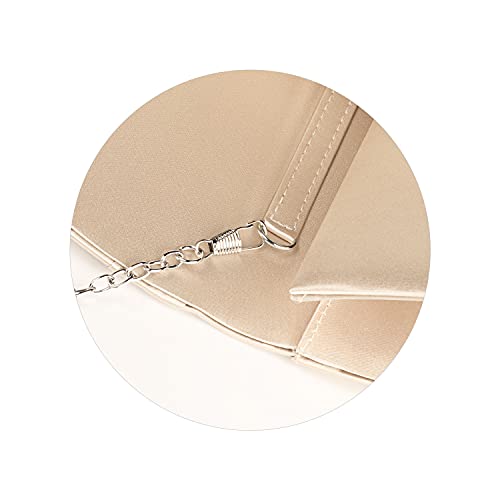 Image of Evening Bags For Women Pleated Satin Rhinestone Brooch Prom Clutch Purse With Detachable Chain Strap