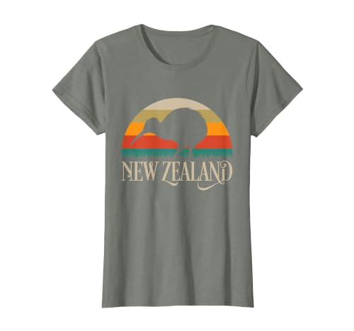 New Zealand Kiwi Vintage Bird NZ Travel Kiwis New Zealander T-Shirt, Women, Olive Heather, X-Large