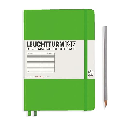 Image of LEUCHTTURM1917 - Notebook Hardcover Medium A5-251 Numbered Pages for Writing and Journaling (Fresh Green, Ruled)