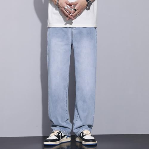 Loose Straight-Leg mop Pants, Wide-Leg Jeans, Men's Trousers4