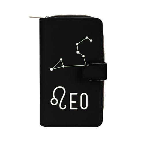Leo Constellation Long Wallet for Women Men Purses Coin Pouch Credit Card Holder Organizer