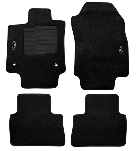 ecoMats Carpet Floor Mats Compatible with 2019 to 2025 Toyota Rav4, Custom Fit, Black with Safety Locks and Driver Heel Pad, Rav-4