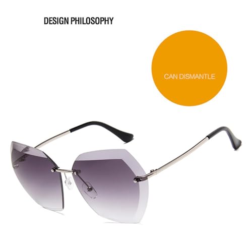 Sunglasses Uv400 Protection | Rimless Gradient Lens | Women Men for Outdoor Sports & Driving2