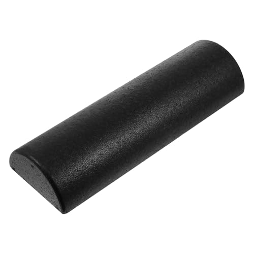 Rodillo de masaje de espuma EPP semicircular de 45 cm negro para músculos, masaje corporal y ejercicios de fitness, superficie lisa, adecuado para terapia en cuello, brazos y extremidades