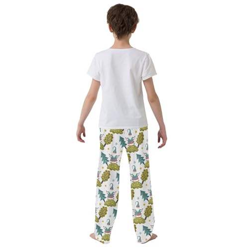 Gnome and Trees Boys Long Pants Soft Trousers Elastic Waist Kids Lounge Bottoms with Pockets S-XL3