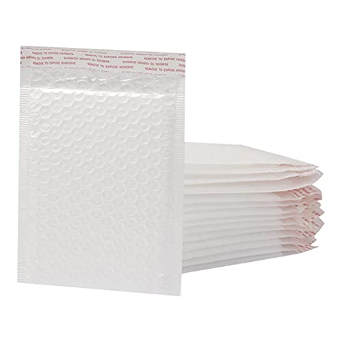 Pacote com 50 envelopes de plástico bolha branca, sacos de transporte autovedantes, envelopes acolch