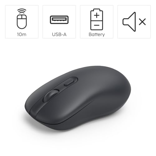 Image of Hama WM-200 Optical Wireless Mouse with Nano Receiver,1600 DPI Optical Sensor, 2.4GHz Connectivity, 5 Year Warranty - (Anthracite /Black) (WM-200)