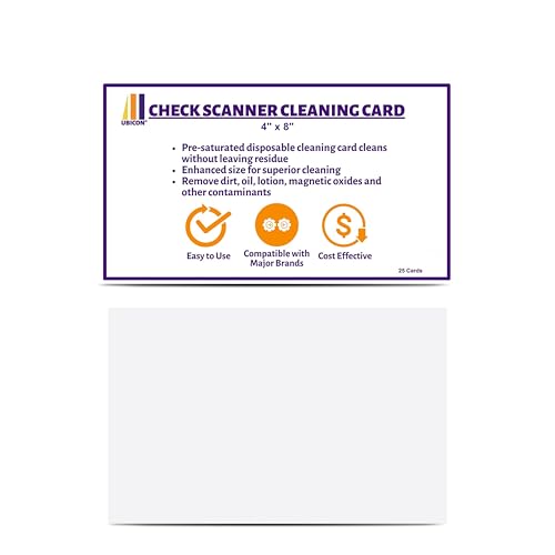 UBICON Check Scanner Cleaning Card - Enhanced Length and Width for Effective Cleaning, Compatible...
