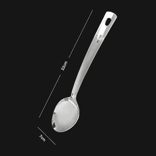 Image of Meyer Stainless Steel Serving Spoon | Rice Spoon | Big Spoons for Cooking | Kitchen Tools | Steel Spatula, 32cm, Silver
