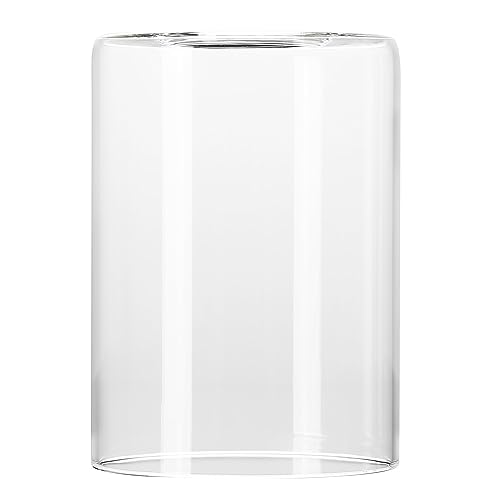 Image of EMONG Clear Glass Shade Covers Replacements, Clear Cylinder Glass Lamp Shade Replacement Globe for Lighting Fixtures